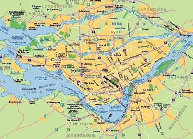 Montreal luchthavens kaart