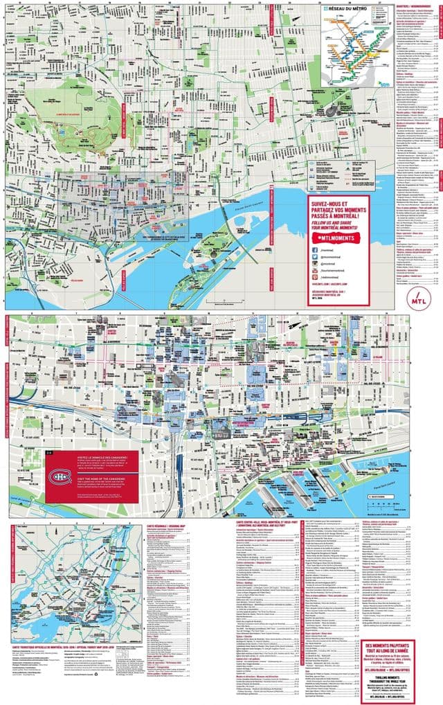 Montreal bezienswaardigheden kaart