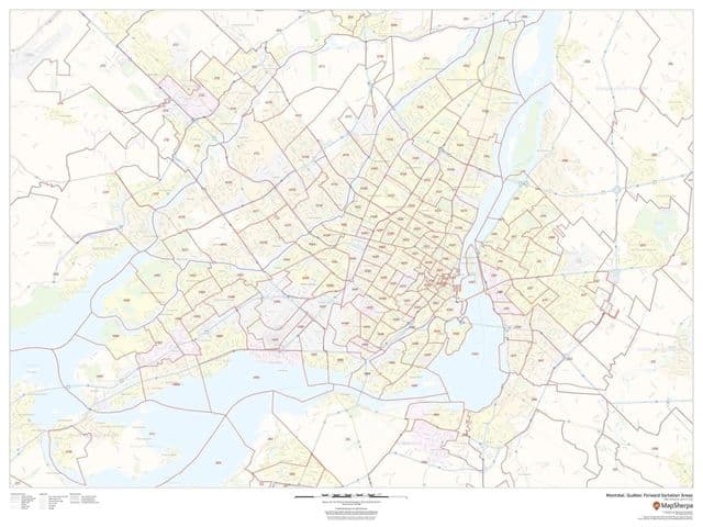 Montreal postcode kaart